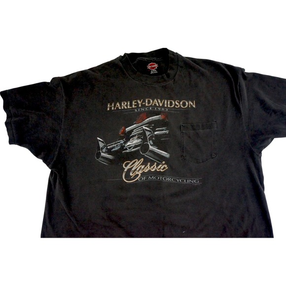 Harley Davidson Classic Of Motorcycling T Shirt Pocket Tee Mens Black XXL - Picture 9 of 14